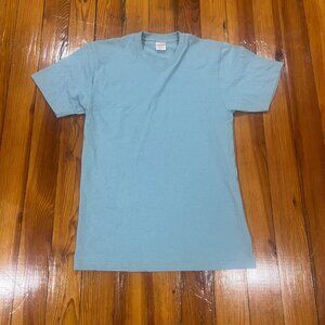 Supreme Short Sleeve Blank T Shirt Storm Blue Men's Medium Made In USA